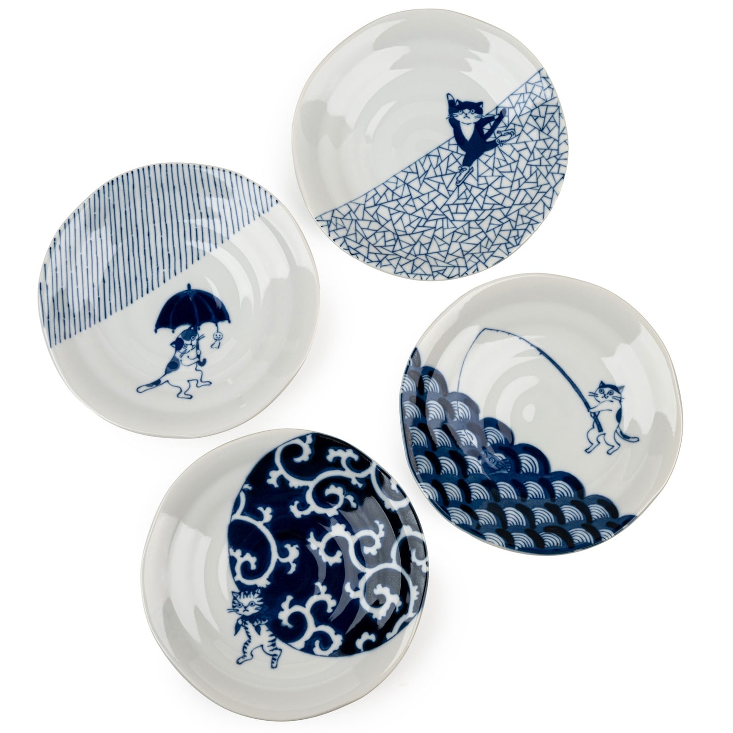 Someneko Cat Japanese Plate Gift Set top
