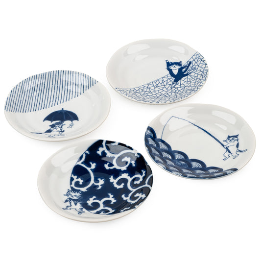 Someneko Cat Japanese Small Plate Gift Set