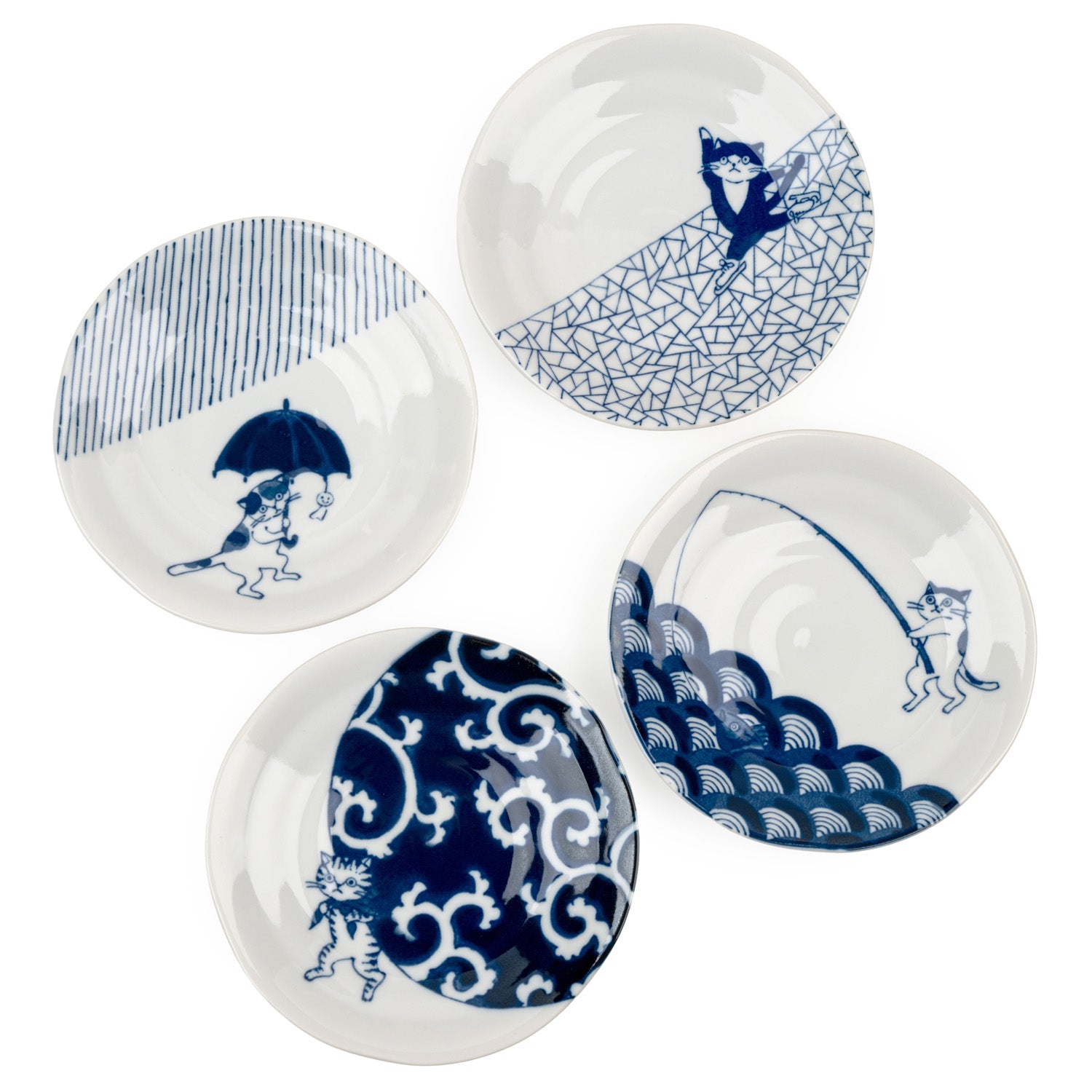 Someneko Cat Japanese Small Plate Gift Set top