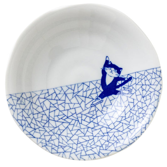 Someneko Ice Skating Cat Japanese Bowl