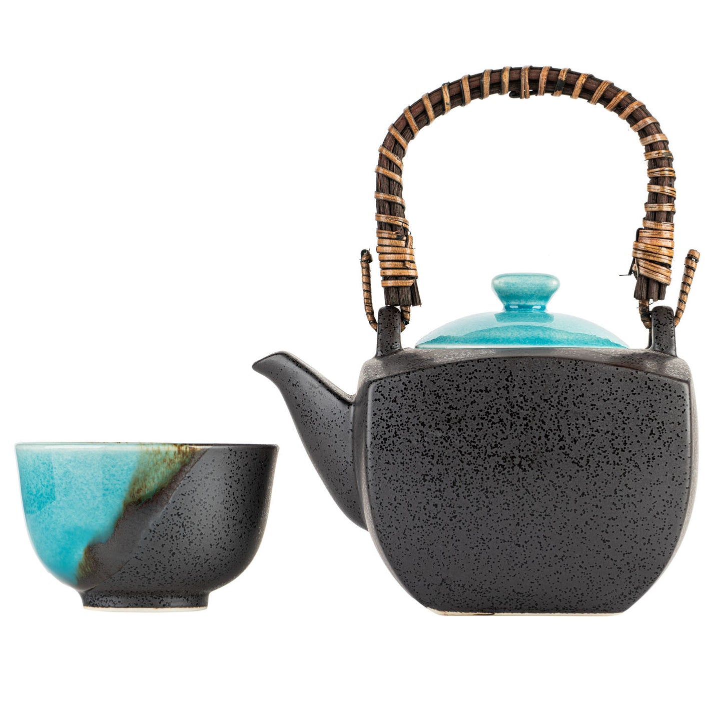 Sora Blue and Grey Japanese Tea Pot Set tea pot and tea cup