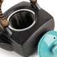 Sora Blue and Grey Japanese Tea Pot Set tea pot inside