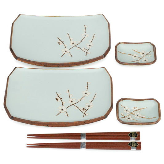 Soushun Cherry Blossom Japanese Sushi Plate Set