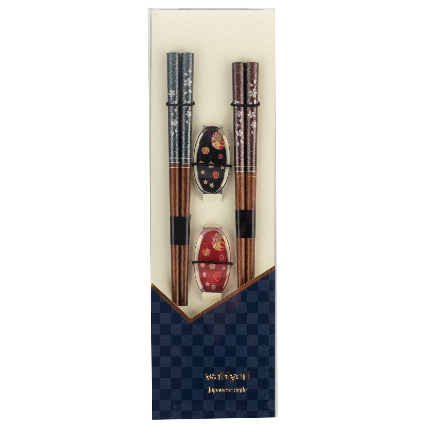 Sparkling Cherry Blossom Japanese Chopstick Gift Set in box