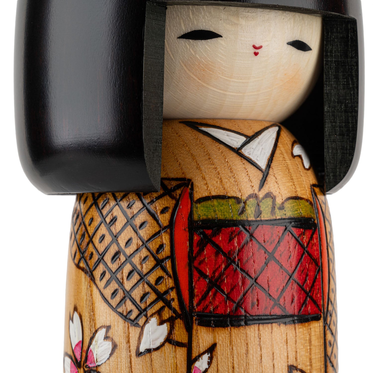 Spring Colours Japanese Kokeshi Doll detail