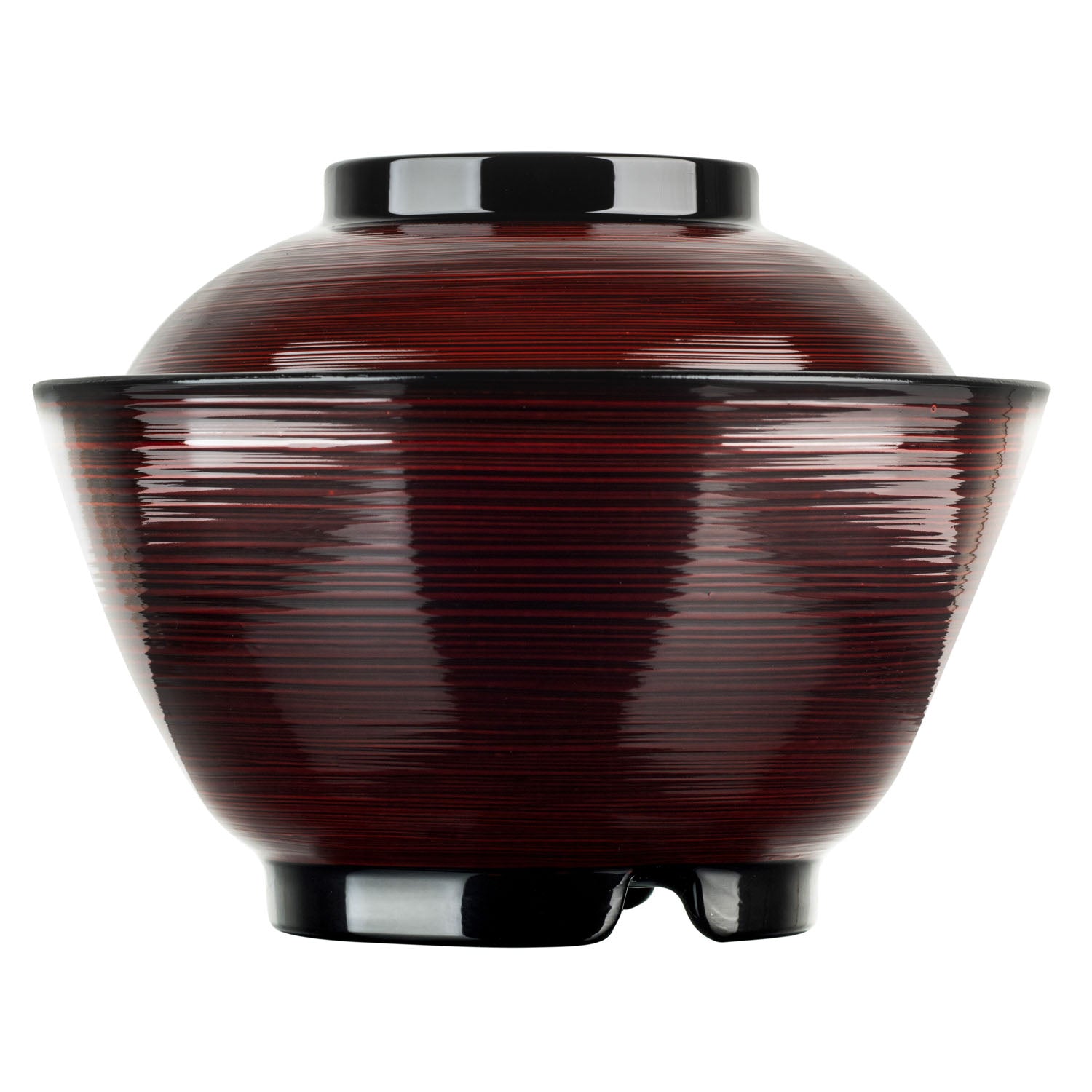 Tamari Japanese Lacquer Rice Bowl and Lid side