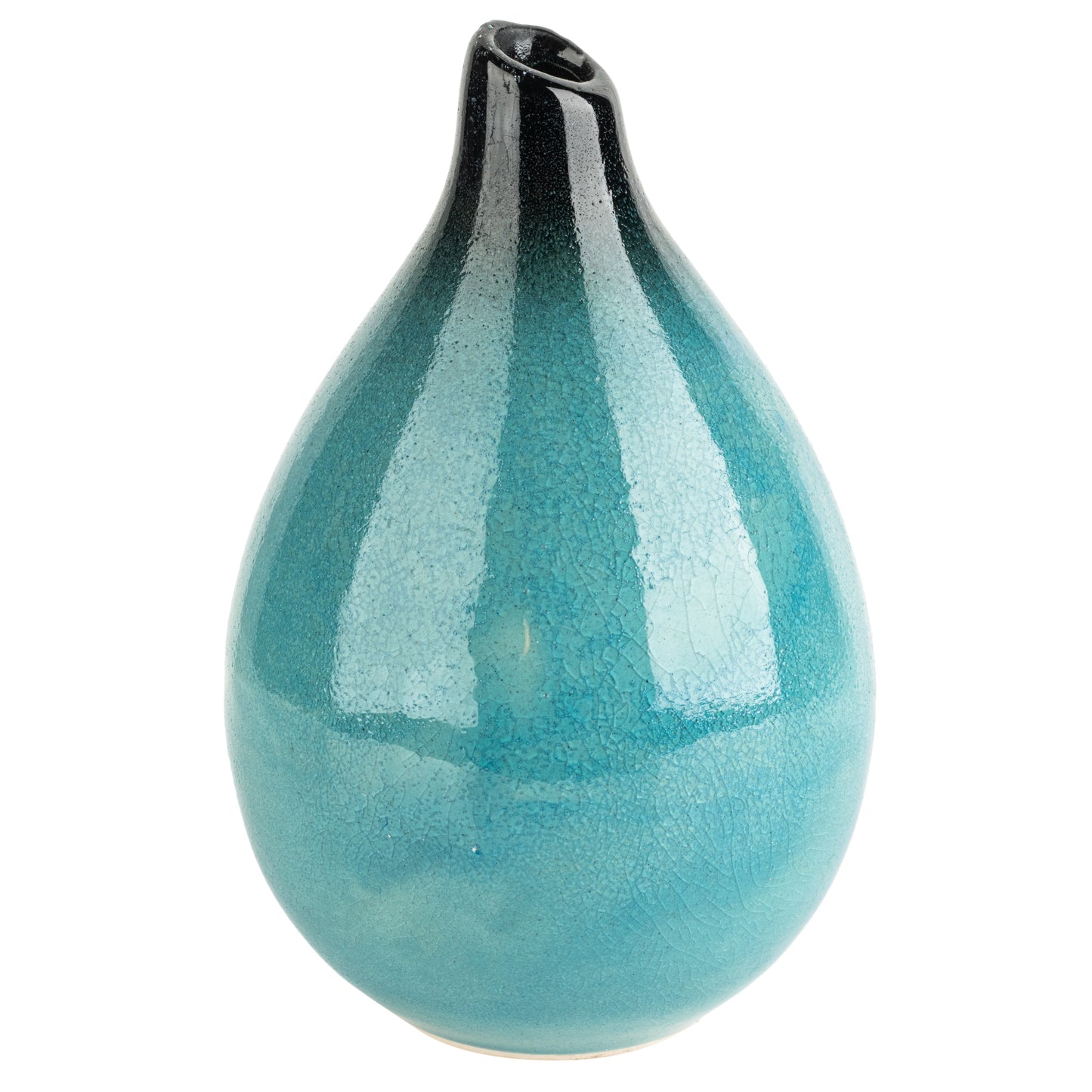 Teardrop Blue Crackleglaze Small Japanese Vase