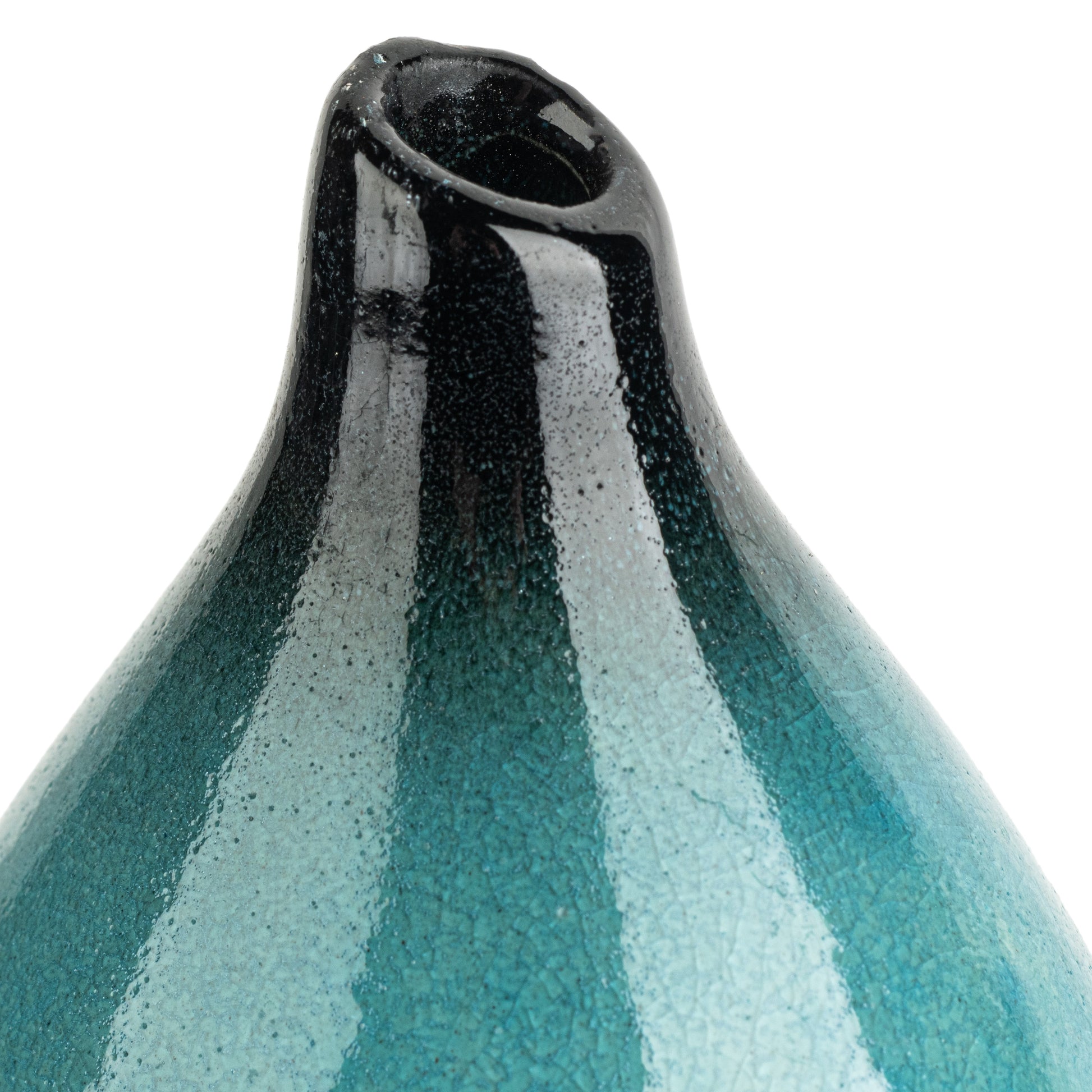 Teardrop Blue Crackleglaze Small Japanese Vase detail