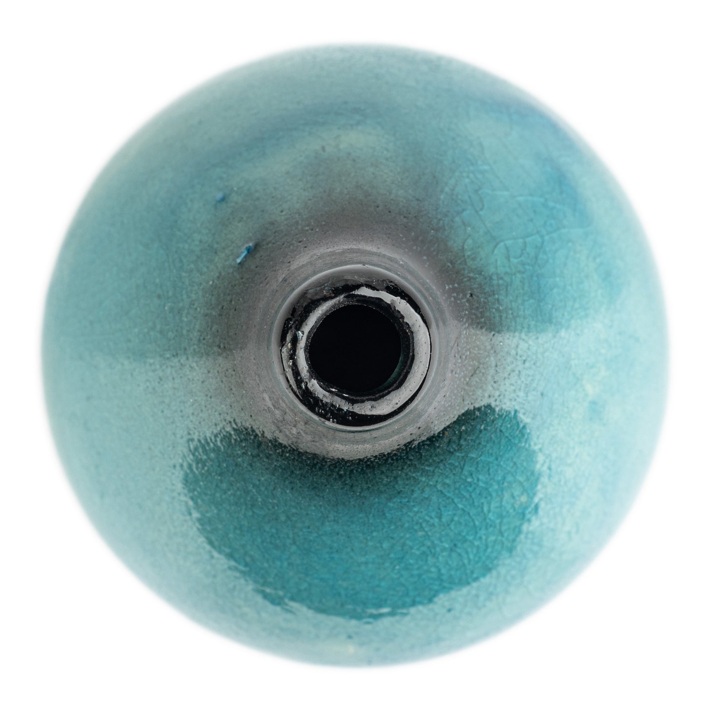 Teardrop Blue Crackleglaze Small Japanese Vase top 