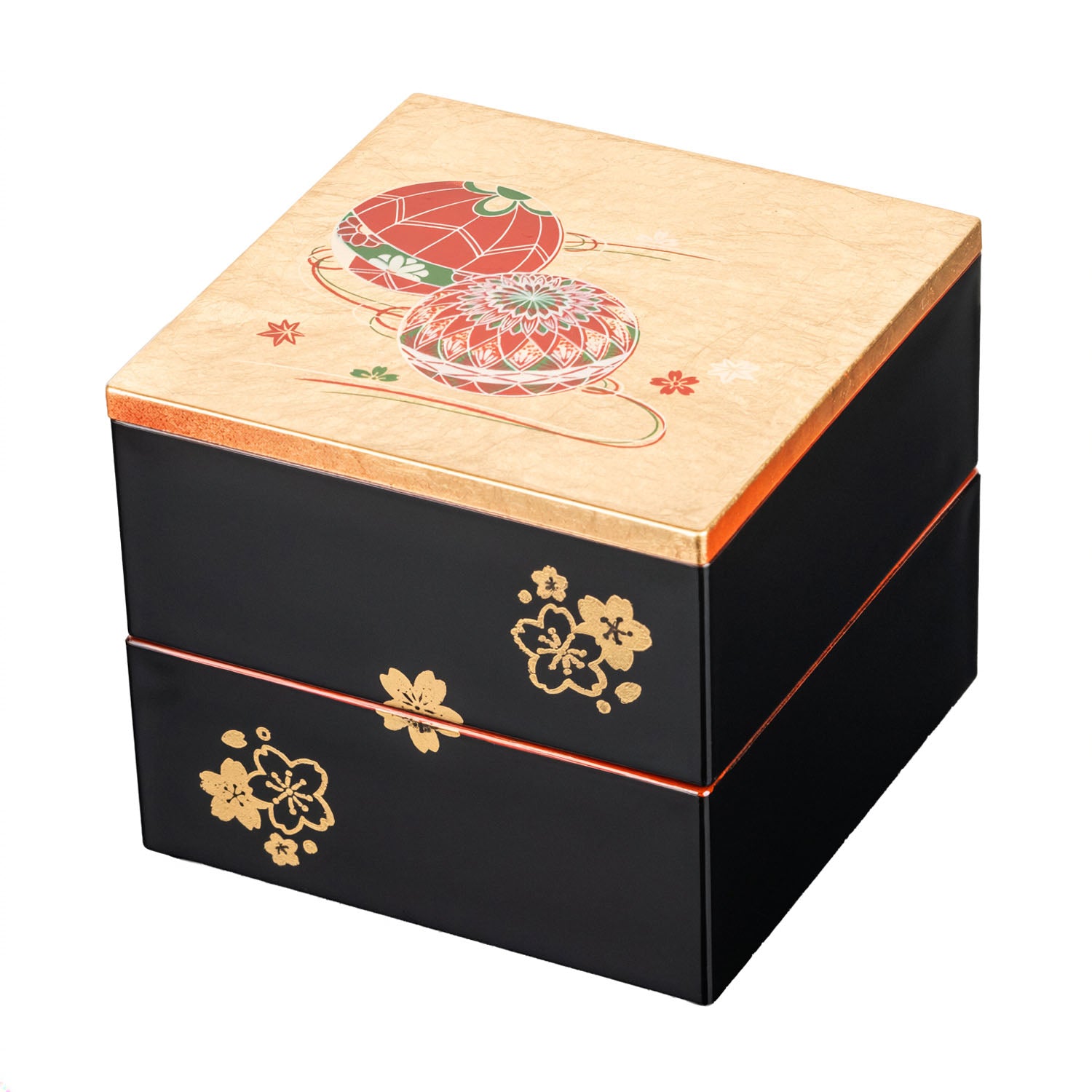 Temari Small 2 Tier Japanese Lacquer Box