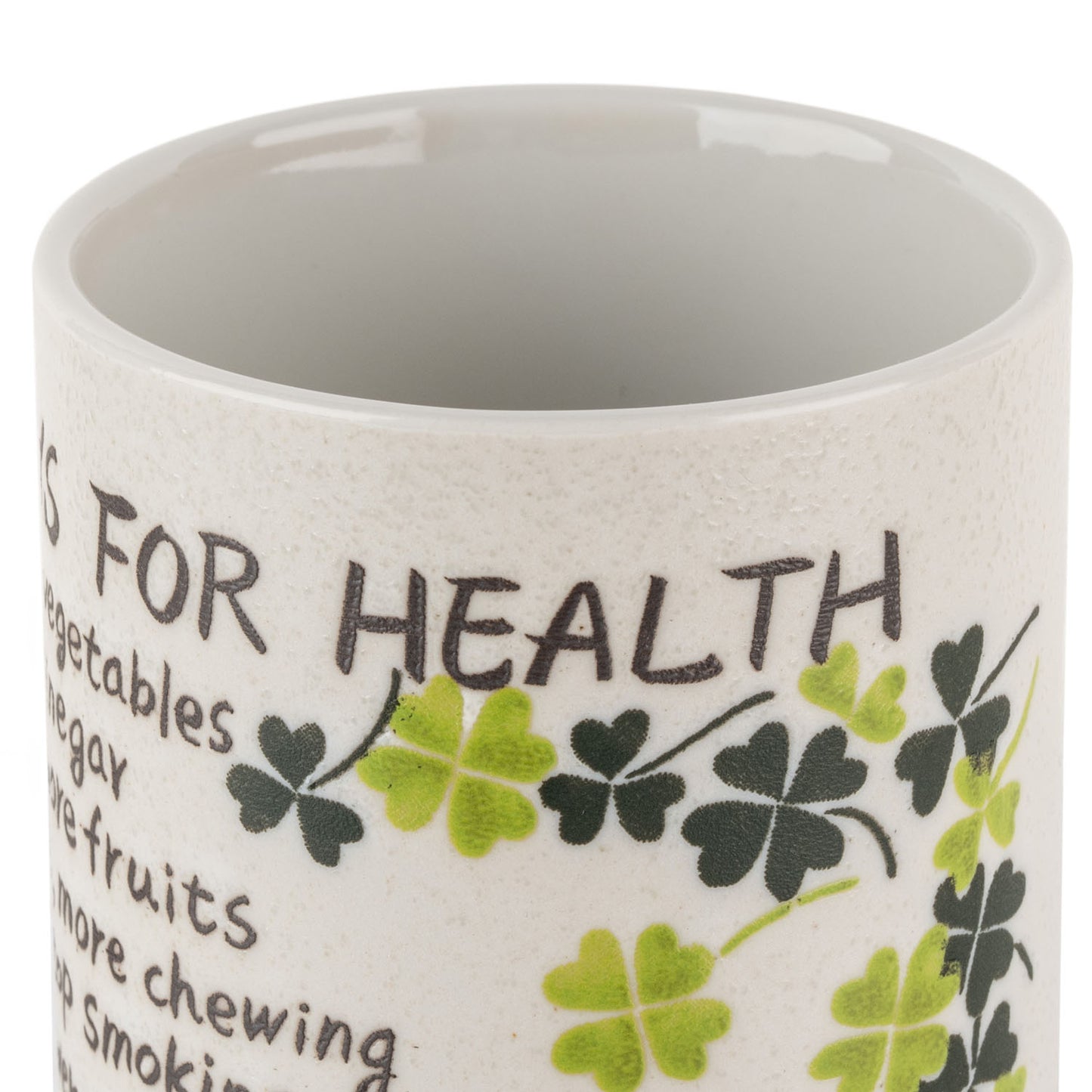 Ten Ways Good Health Japanese Teacup rim