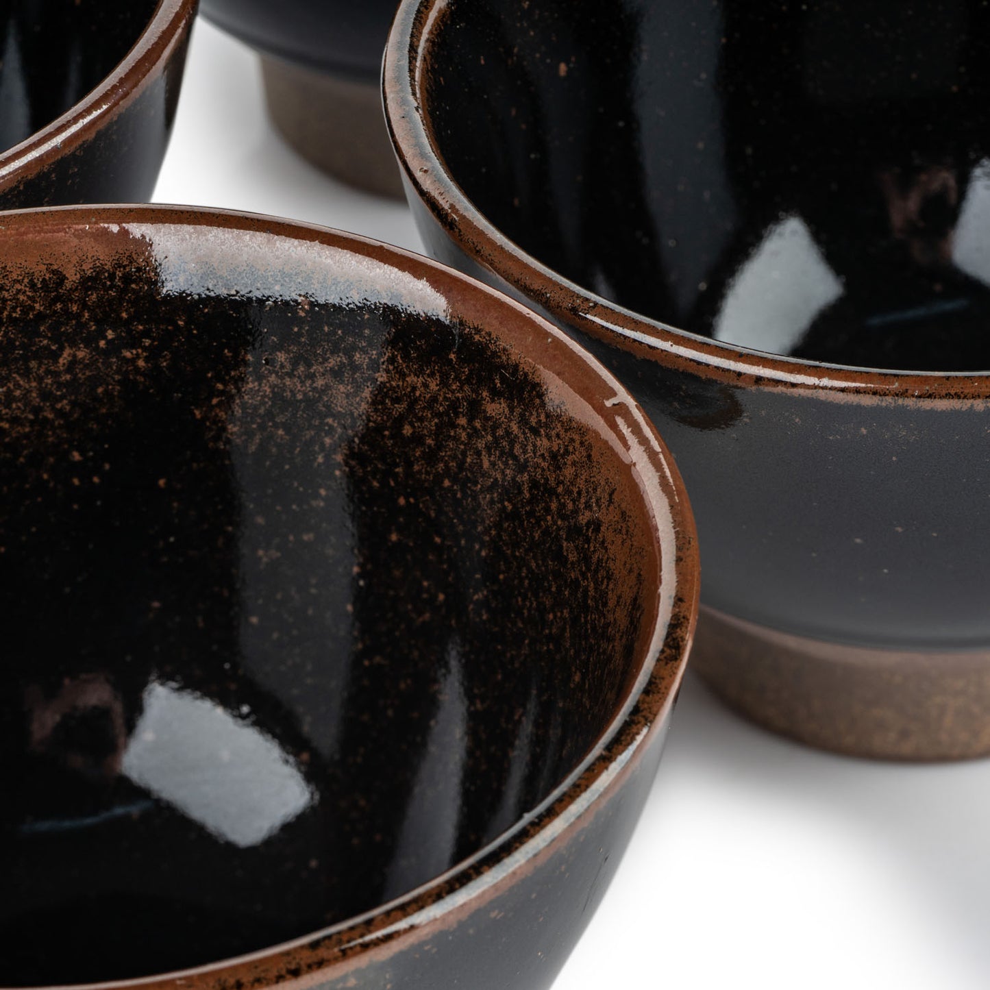 Tenmoku Eureka Japanese Small Bowl Gift Set detail