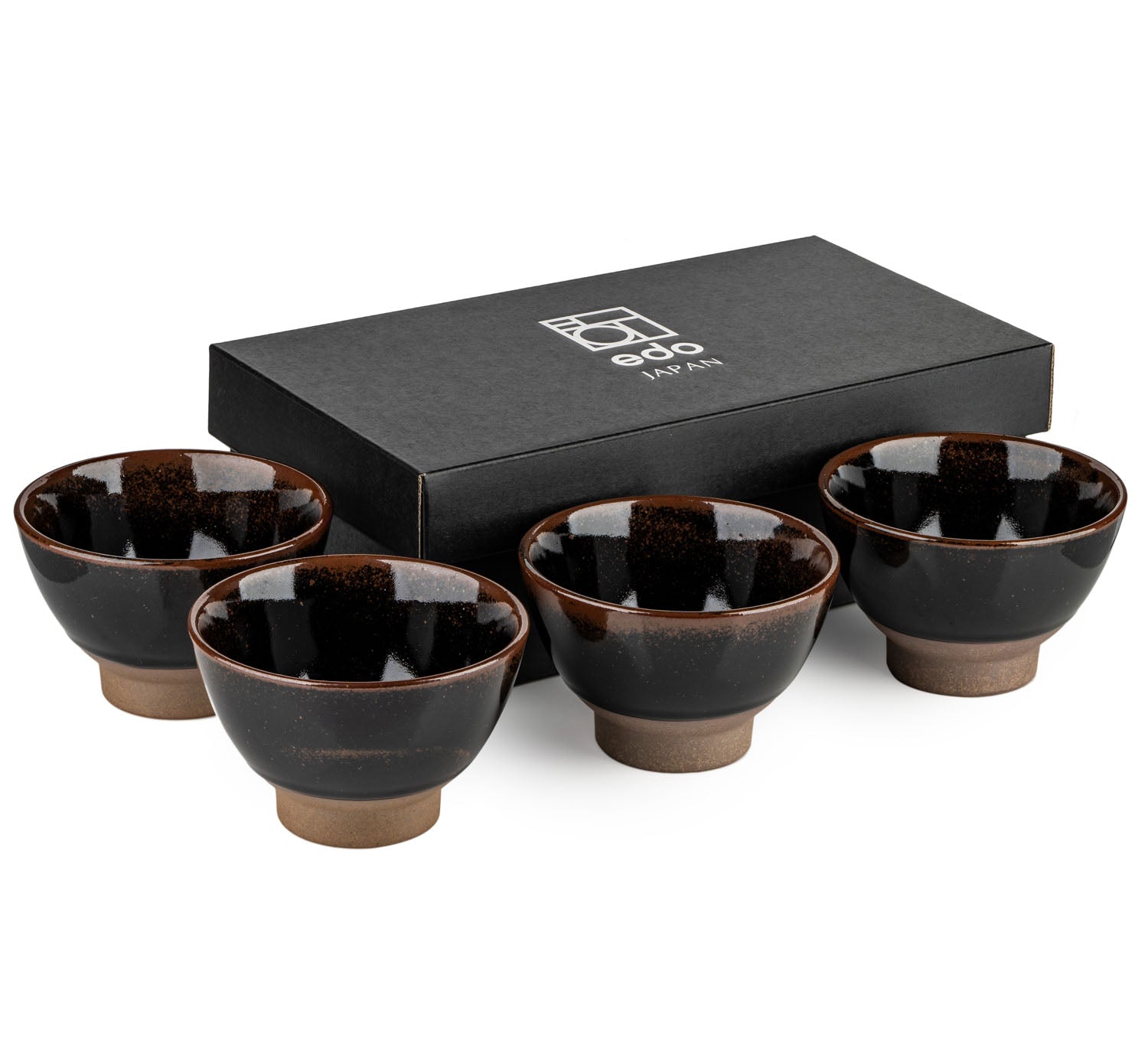 Tenmoku Eureka Japanese Small Bowl Gift Set and box