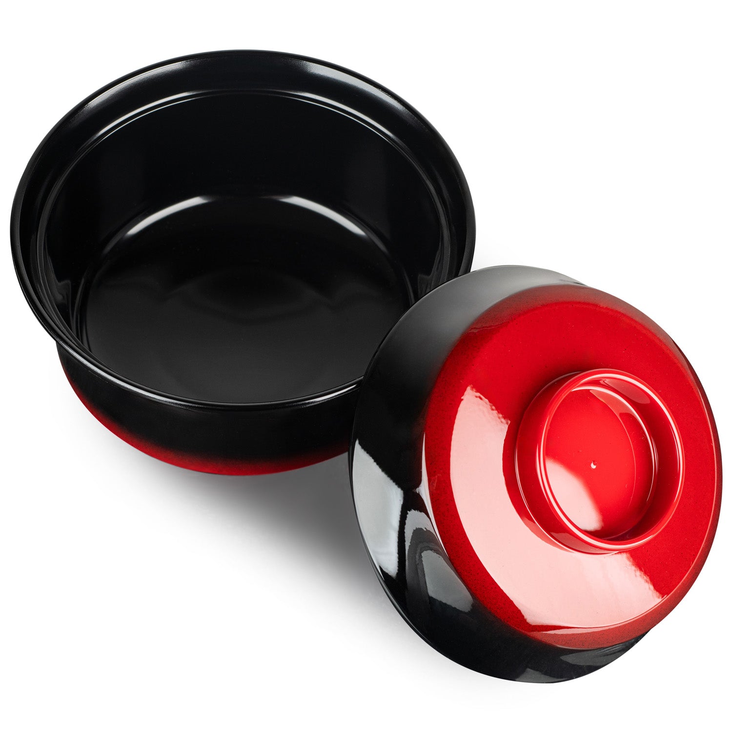 Tenryu Japanese Lacquer Soup Bowl and Lid open
