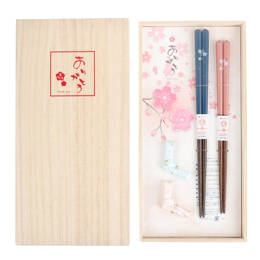 Thank You Cherry Blossom Japanese Chopstick Gift Set