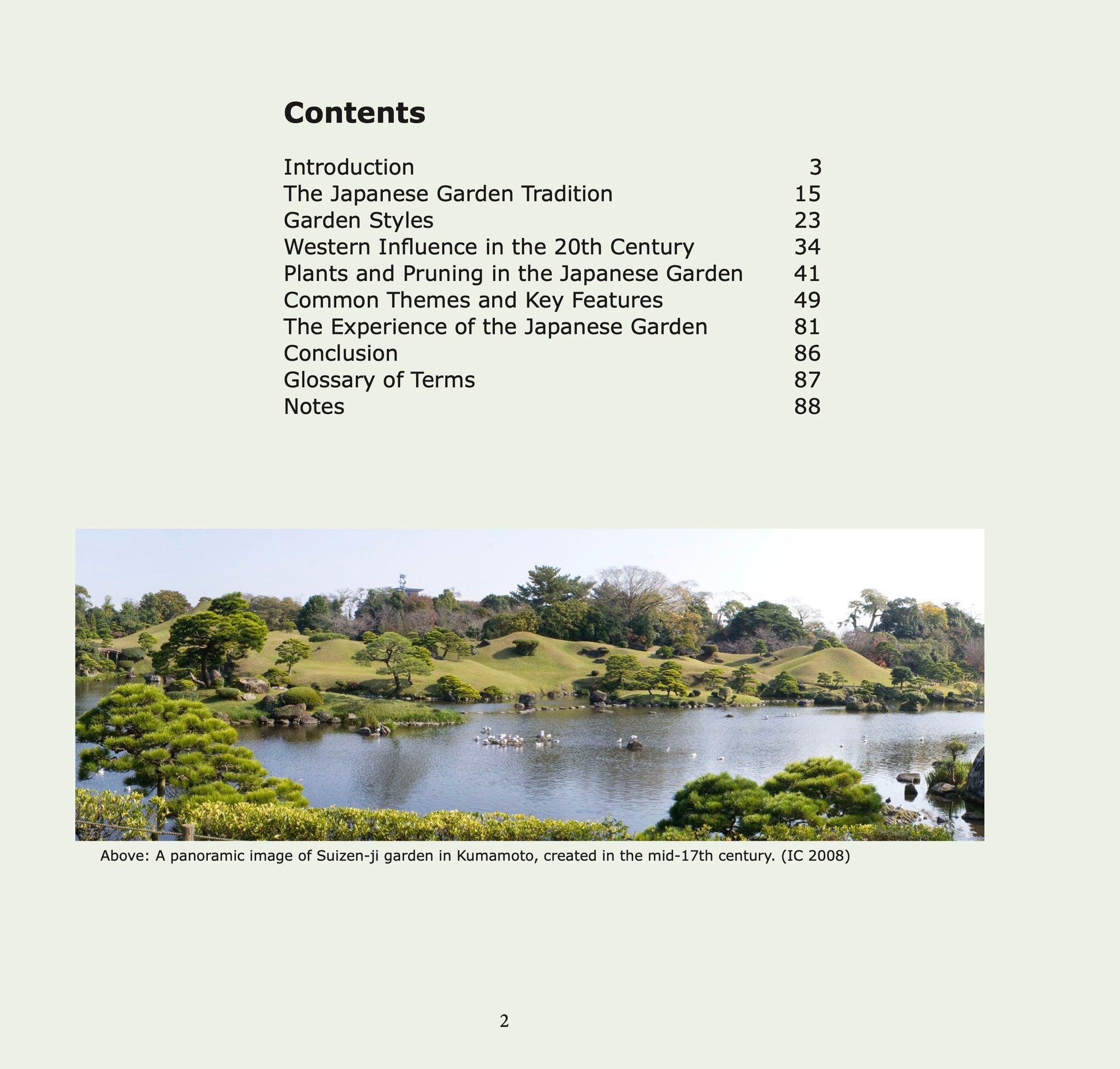 The Gardens of Japan contents
