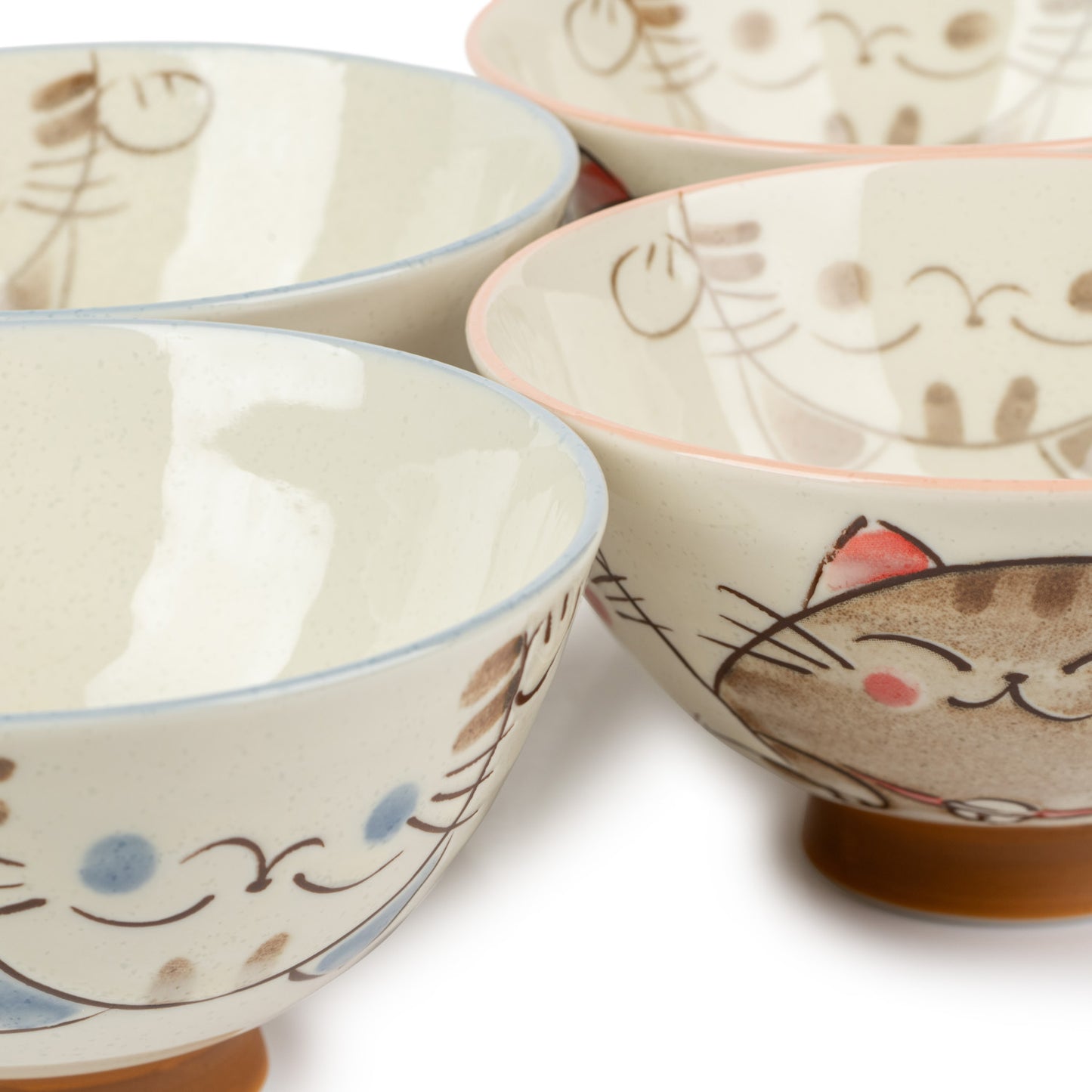 Three Cats Japanese Rice Bowl Gift Set detail