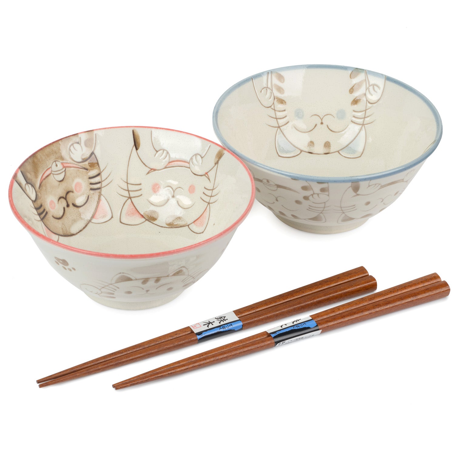 Three Cats Japanese Soup Bowl Gift Set – The Japanese Shop