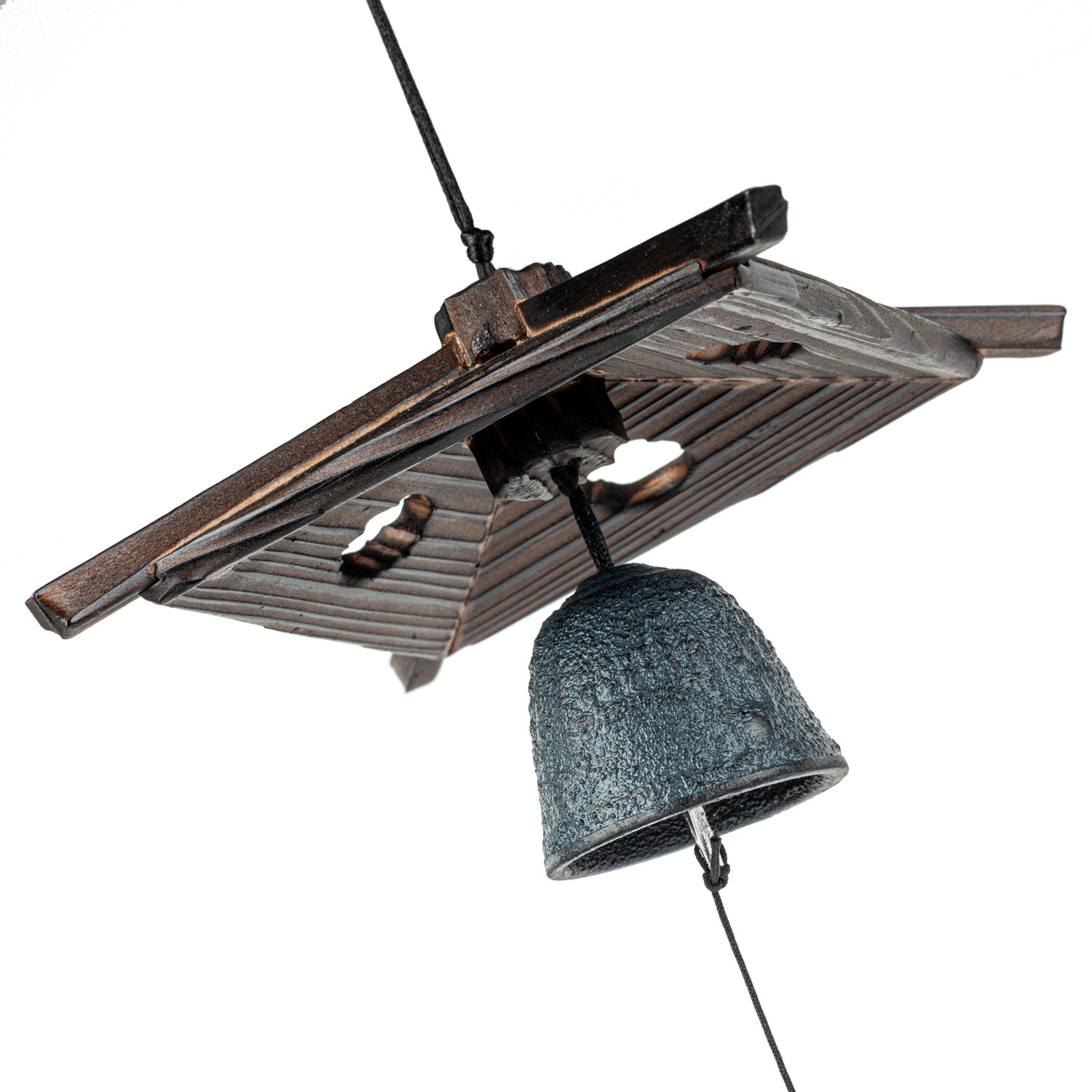 Tokyo Cast Iron and Wood Japanese Windchime close up