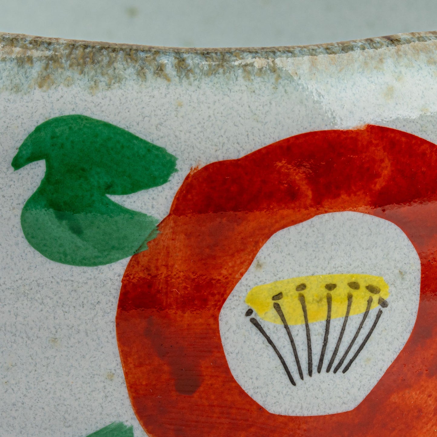 Tsubaki Premium Japanese Matcha Tea Bowl detail and rim