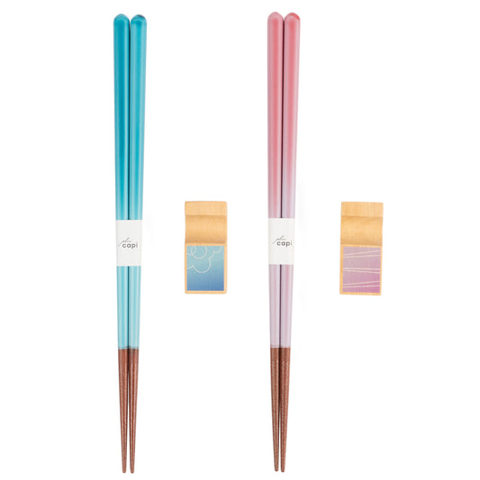 Turquoise and Pink Wonderful Mealtime Japanese Chopstick Set
