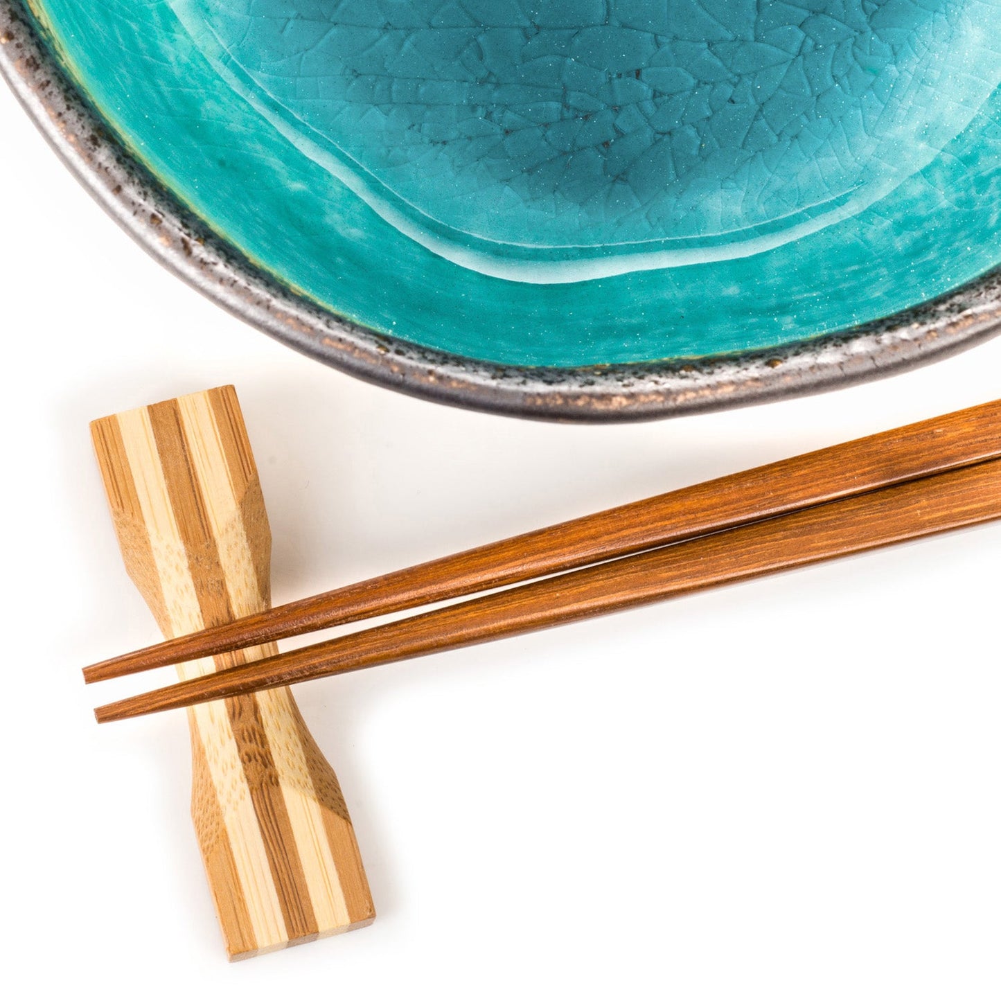 Turquoise Crackleglaze Japanese Bowl Set