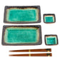 Turquoise Crackleglaze Sushi Plate Set