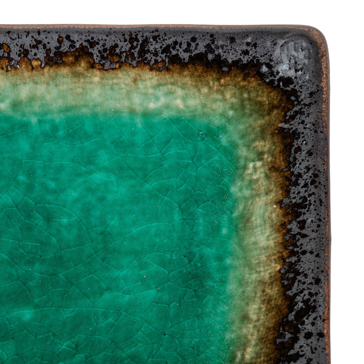 Turquoise Crackleglaze Sushi Plate Set close up