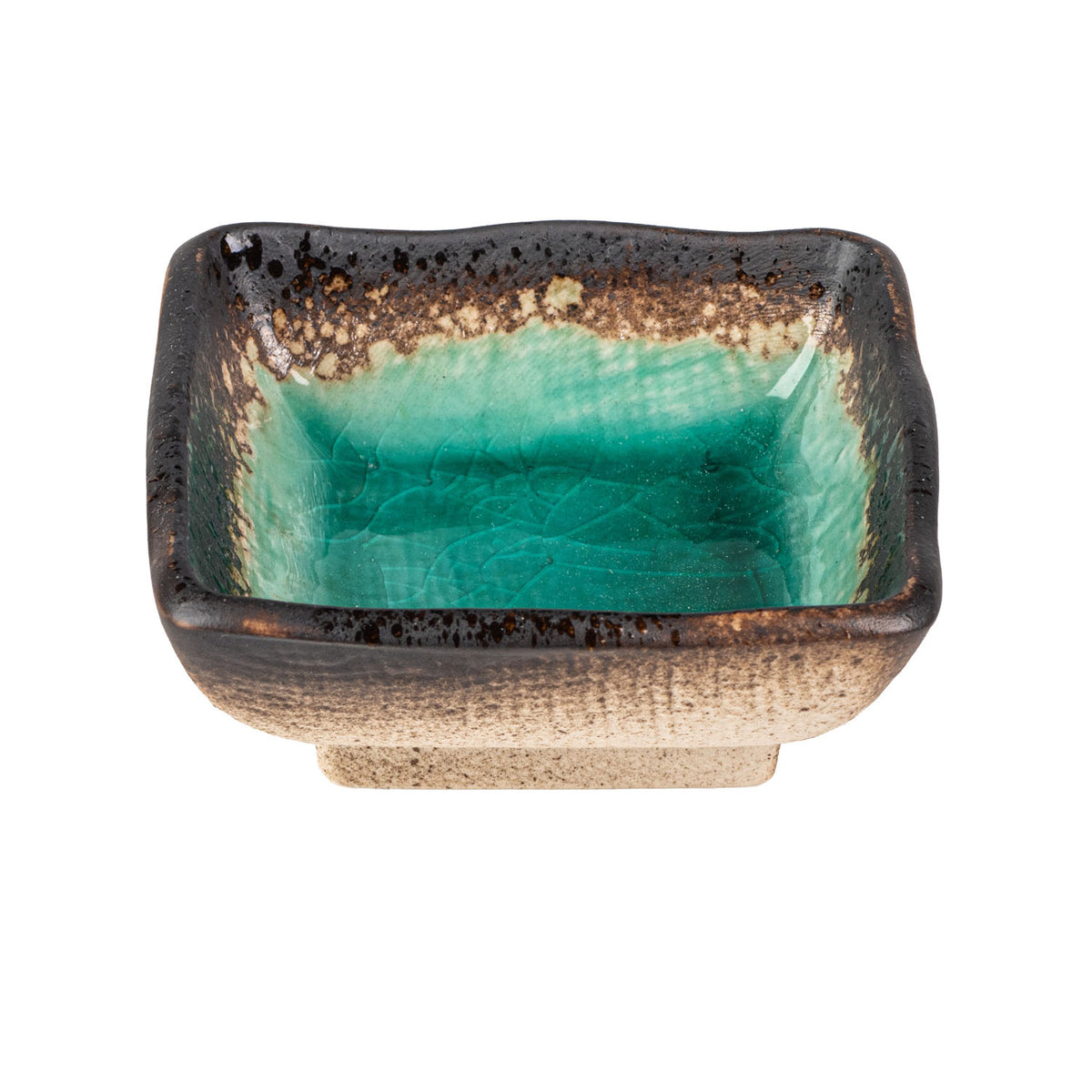 Turquoise Crackleglaze Sushi Plate Set sauce dish