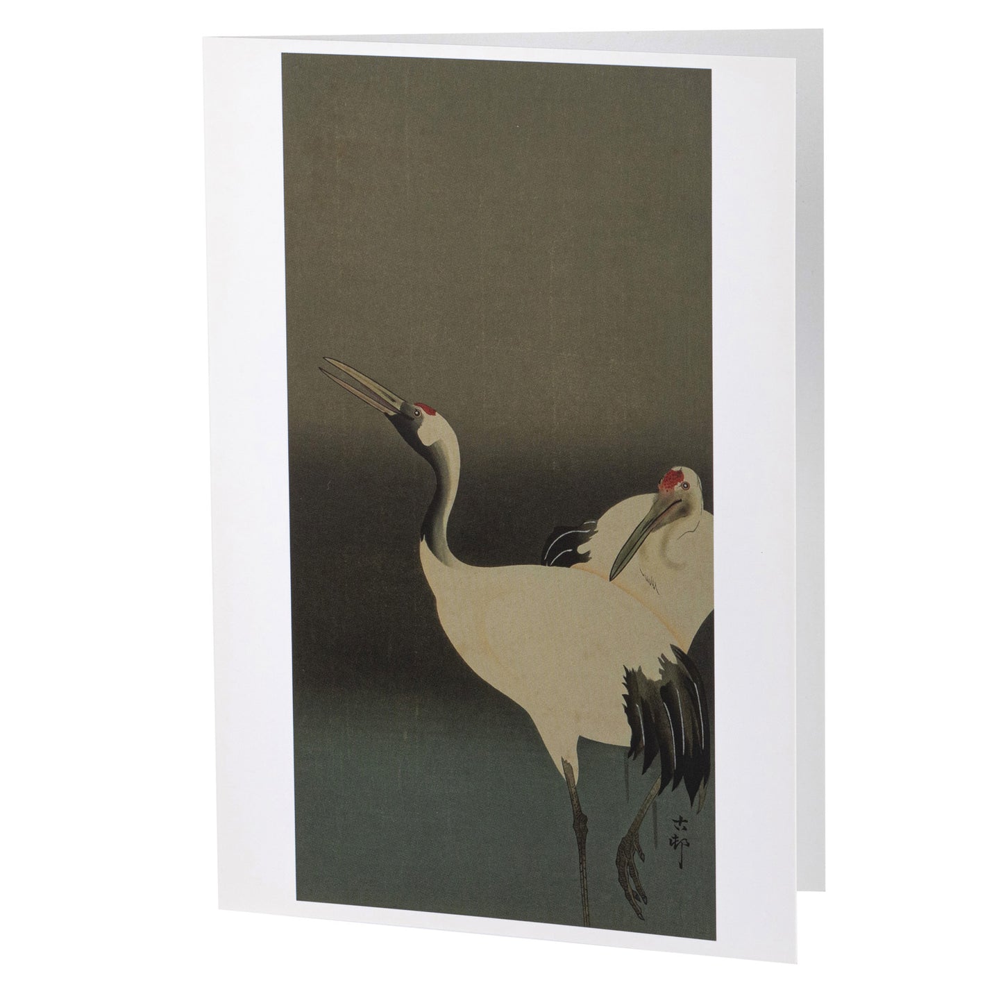 Two Cranes In Love Japanese Greetings Card