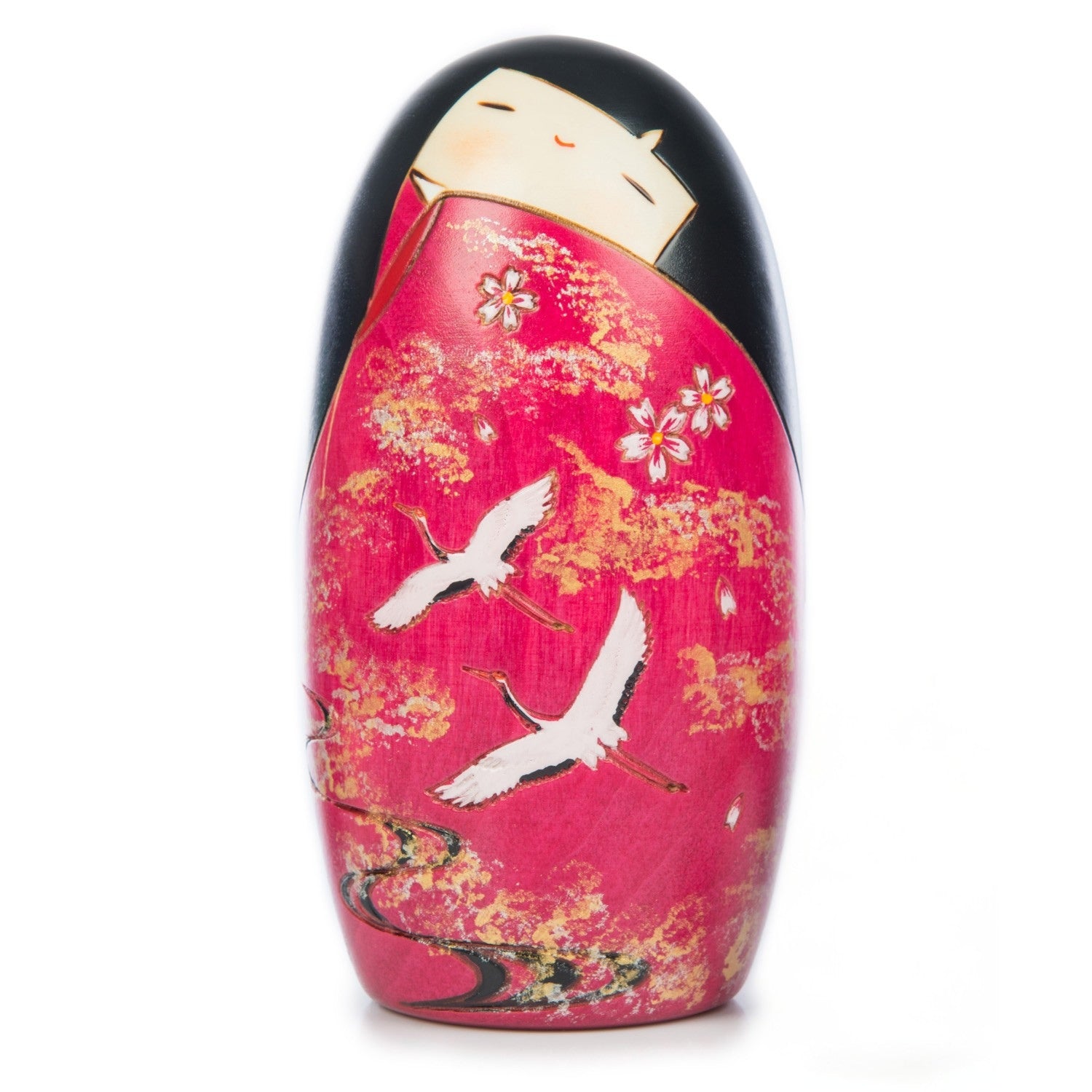 Two Cranes in Love Japanese Kokeshi Doll