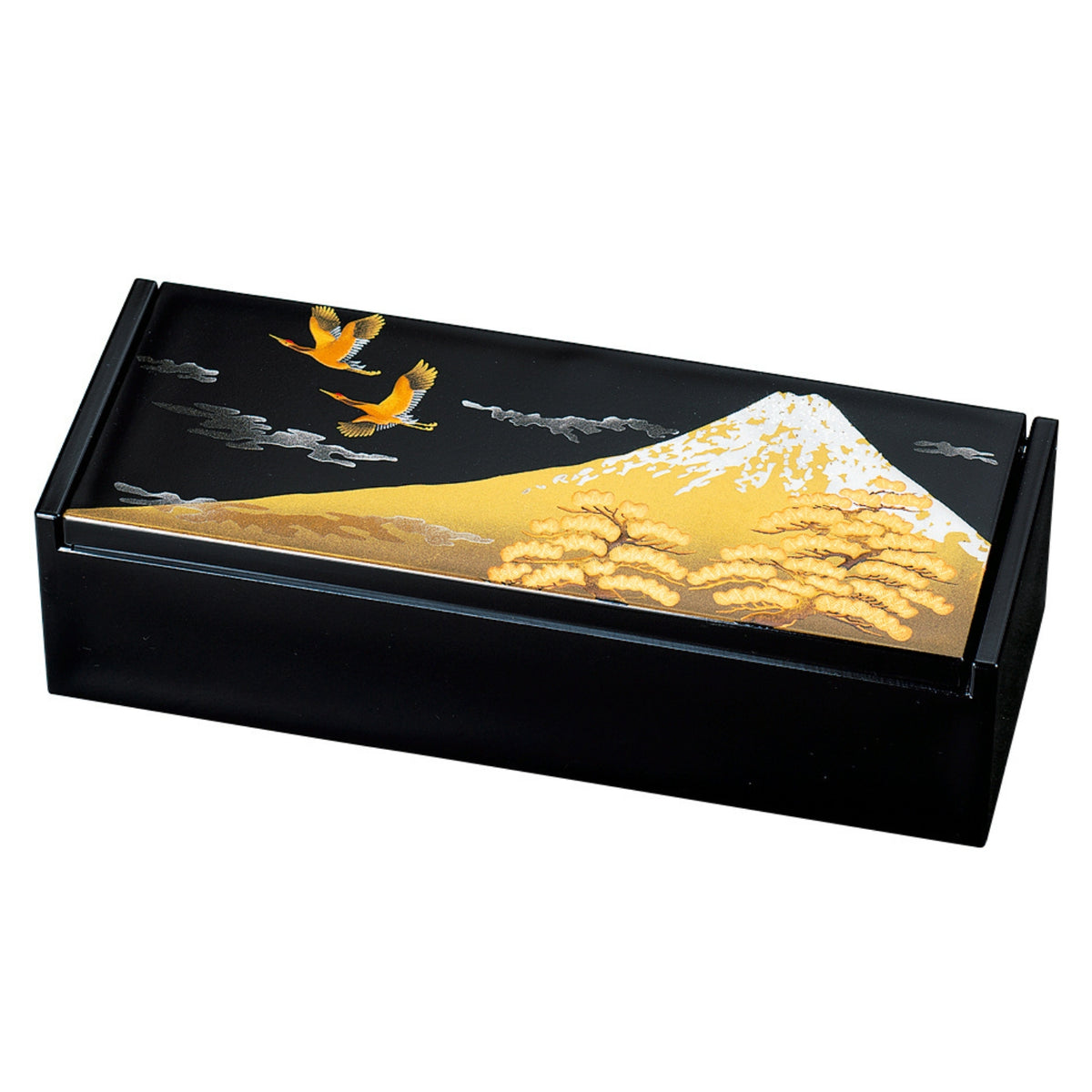 Two Cranes Japanese Lacquer Jewellery Box