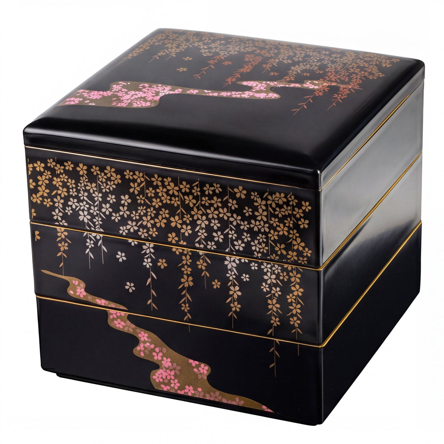 Weeping Cherry 3 Tier Japanese Obento Box