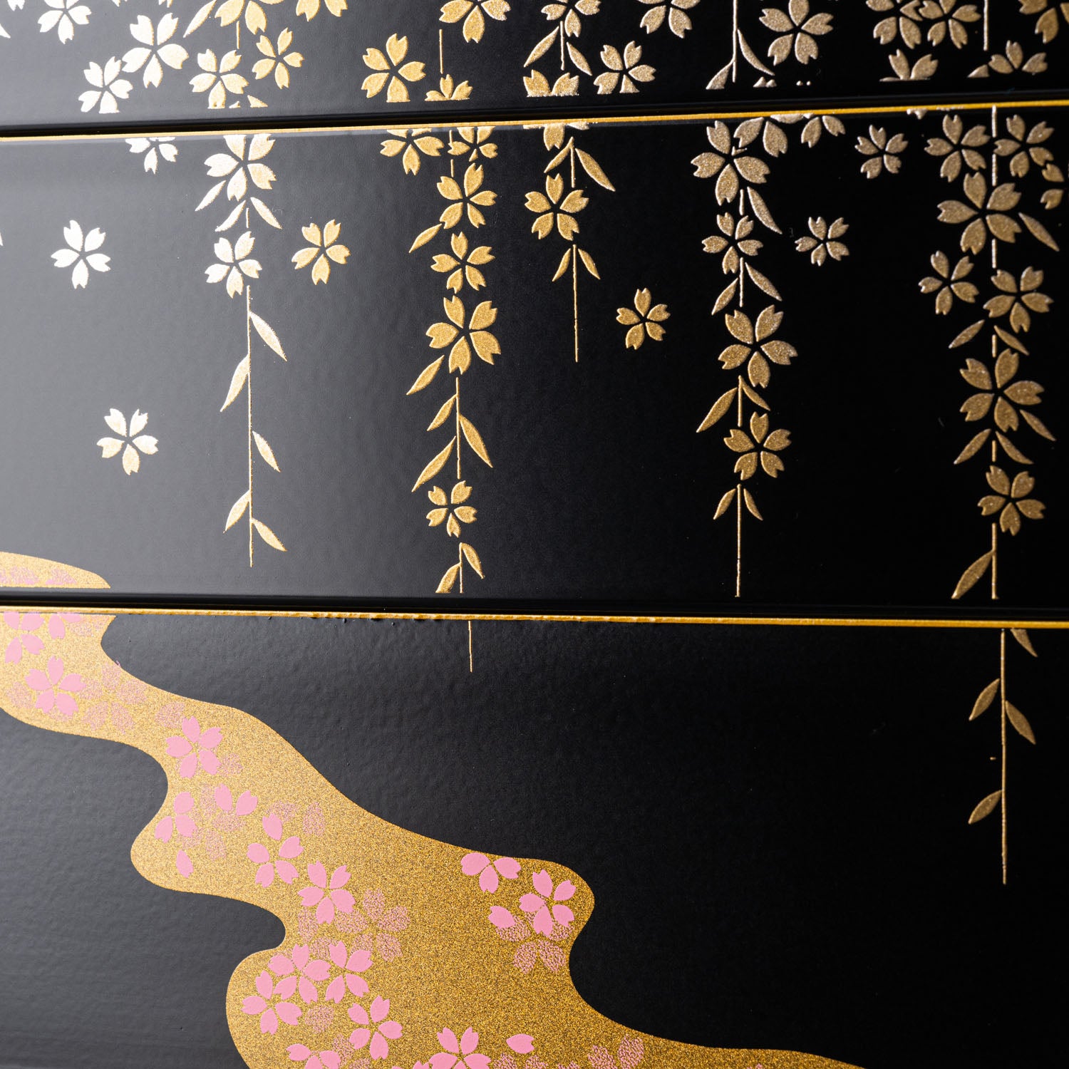 Weeping Cherry 3 Tier Japanese Obento Box detail