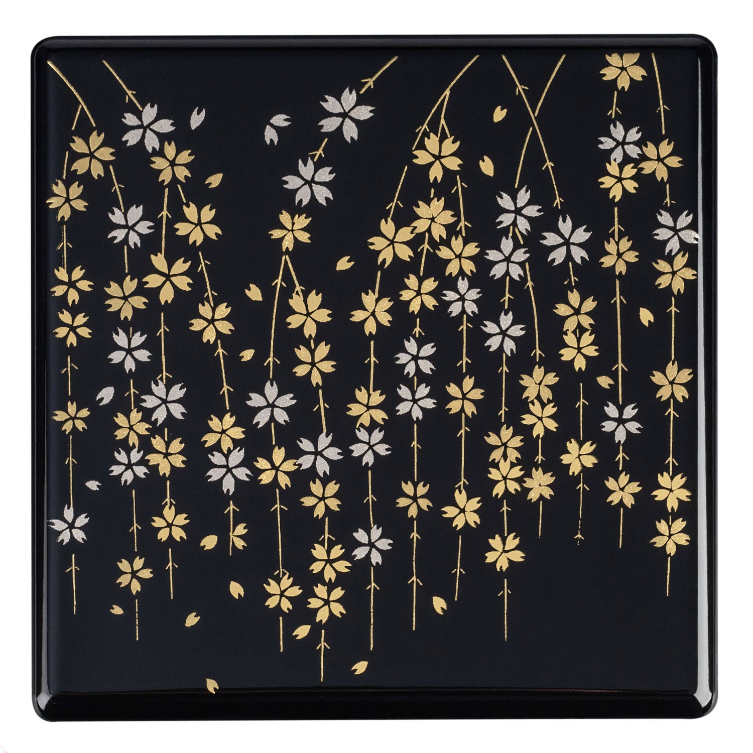 Weeping Cherry Japanese Lacquer Jewellery Box top