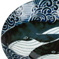 Whale Indigo Blue Ceramic Japanese Bowl Set close up