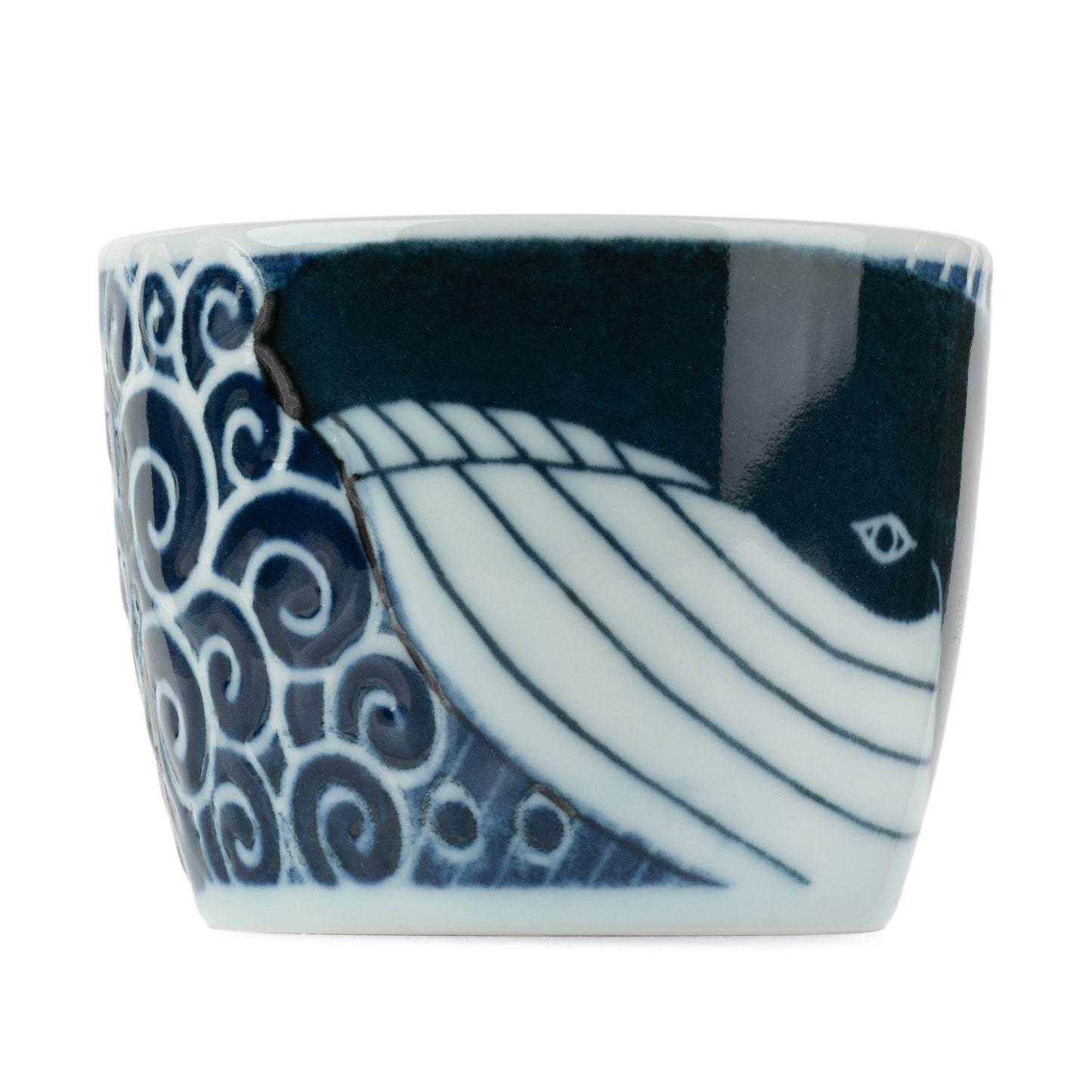 Whale Indigo Blue Japanese Cup side