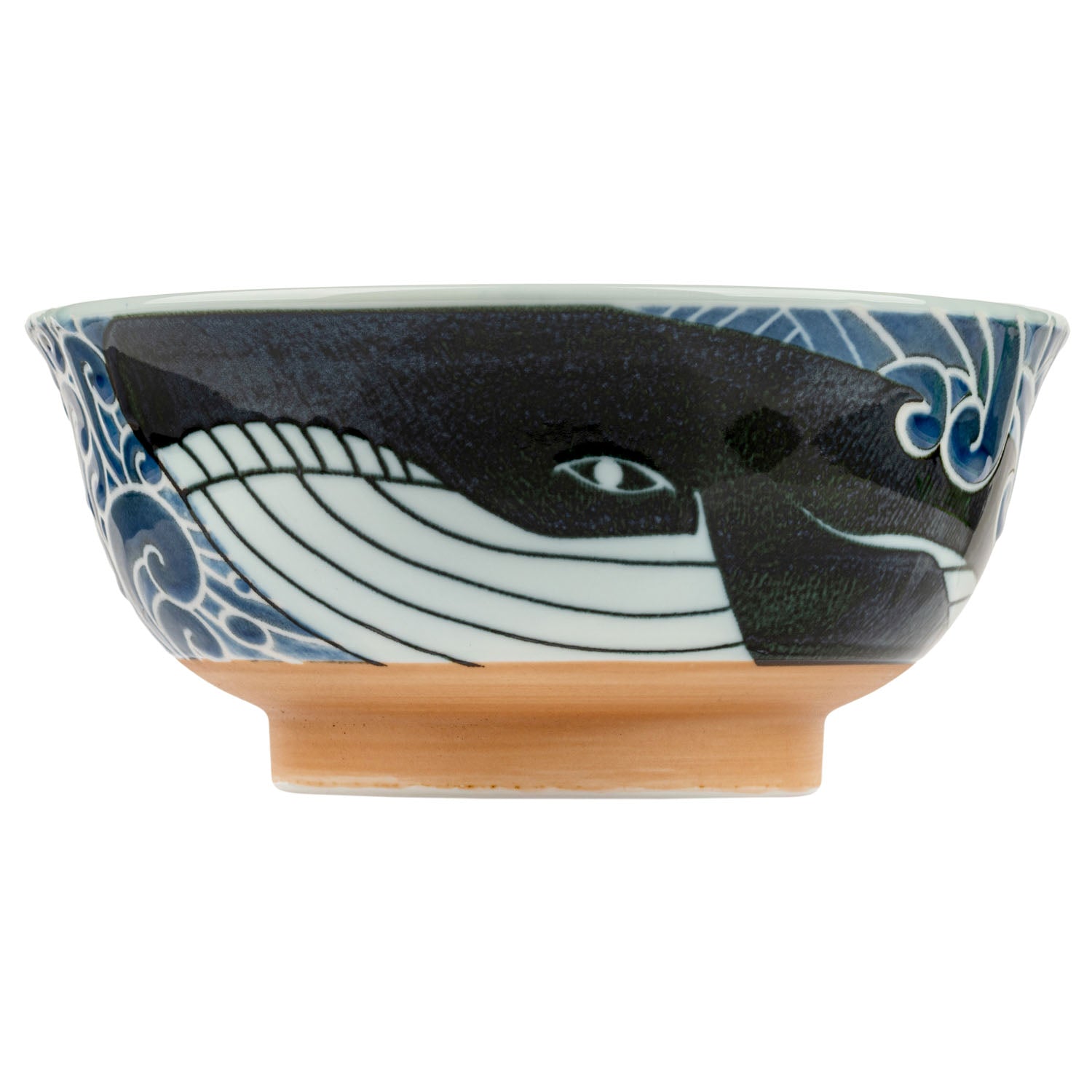 Whale Indigo Blue Japanese Noodle Bowl side