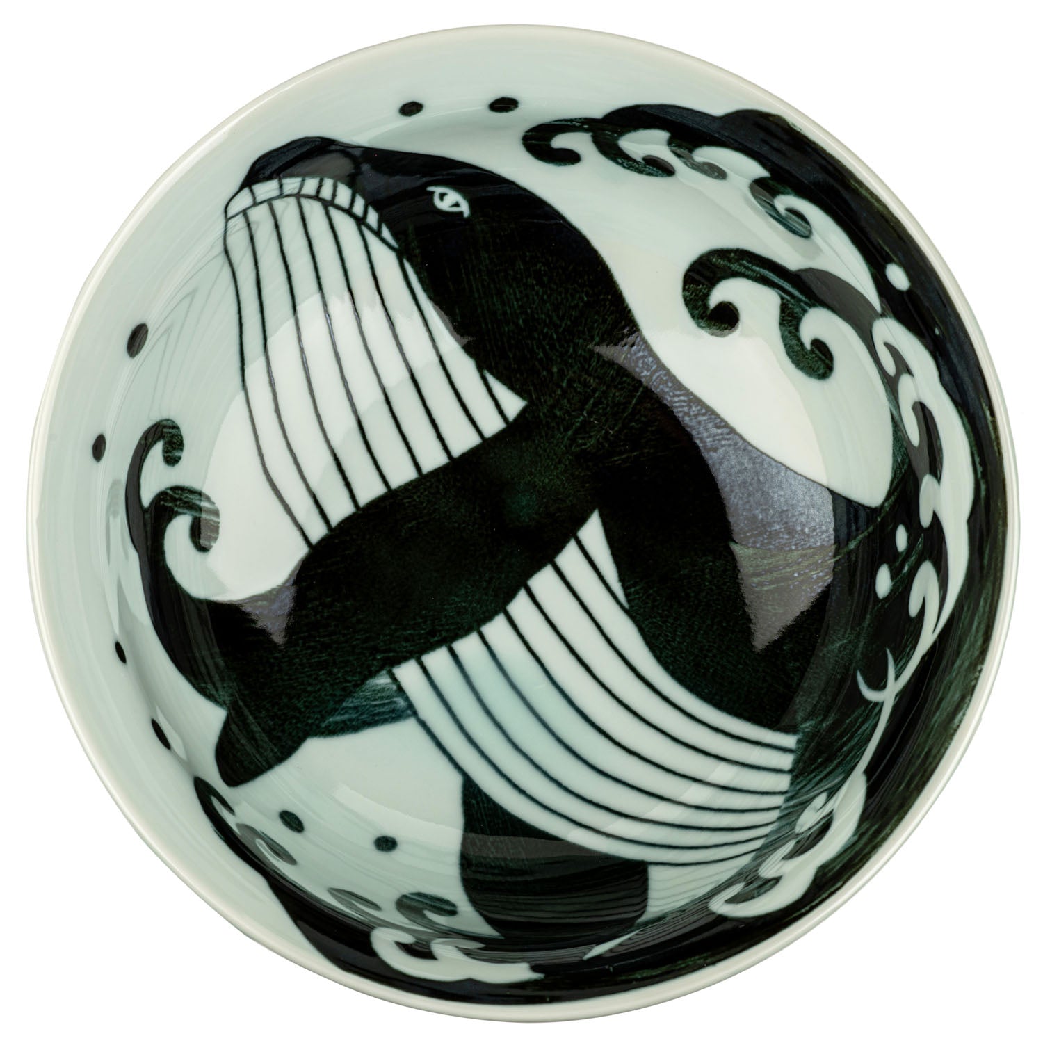 Whale Indigo Blue Japanese Noodle Bowl top