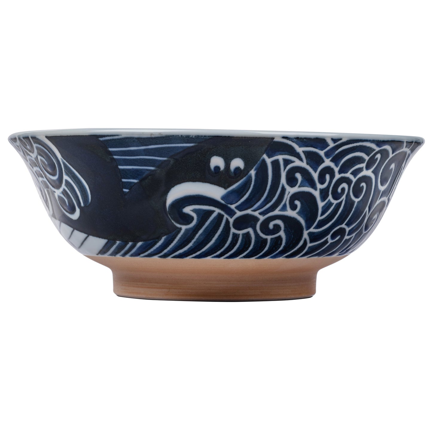 Whale Indigo Blue Japanese Ramen Bowl side