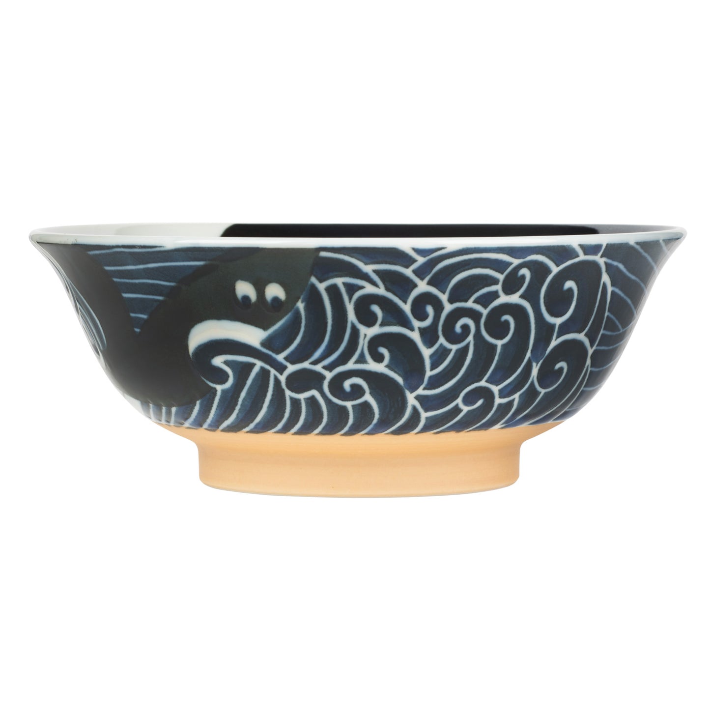 Whale Indigo Blue Japanese Ramen Bowl Set side