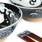 Whale Indigo Blue Japanese Ramen Bowl Set detail