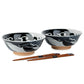 Whale Indigo Blue Japanese Ramen Bowl Set