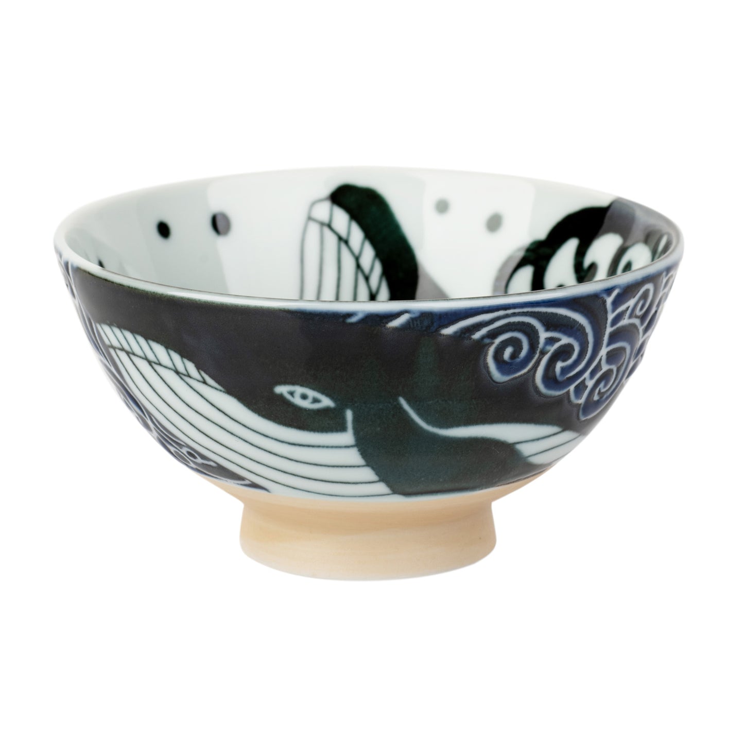 Whale Indigo Blue Japanese Rice Bowl