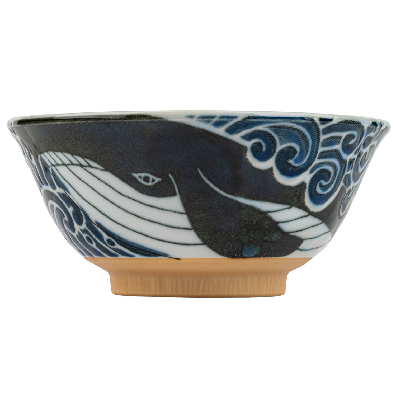 Whale Indigo Blue Japanese Soup Bowl side