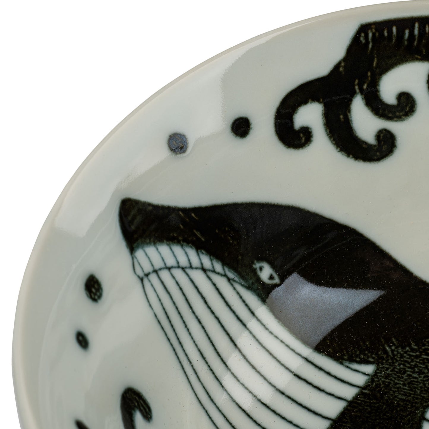 Whale Indigo Blue Japanese Soup Bowl detail