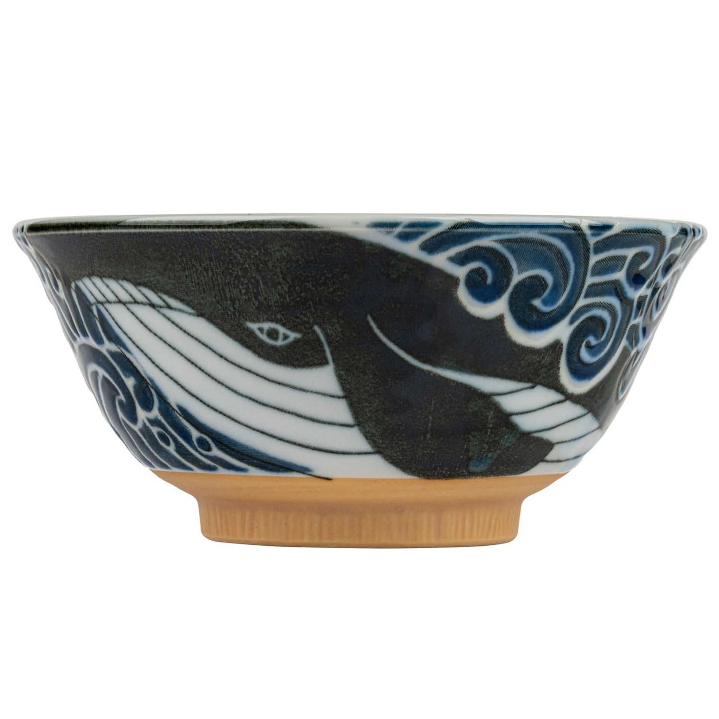 Whale Indigo Blue Japanese Soup Bowl Gift Set side