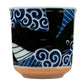 Whale Indigo Blue Japanese Tea Cup side