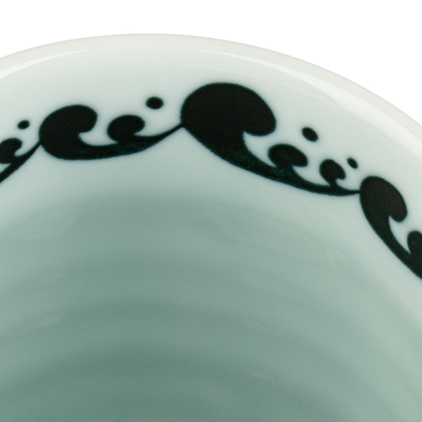 Whale Indigo Blue Japanese Tea Cup inside