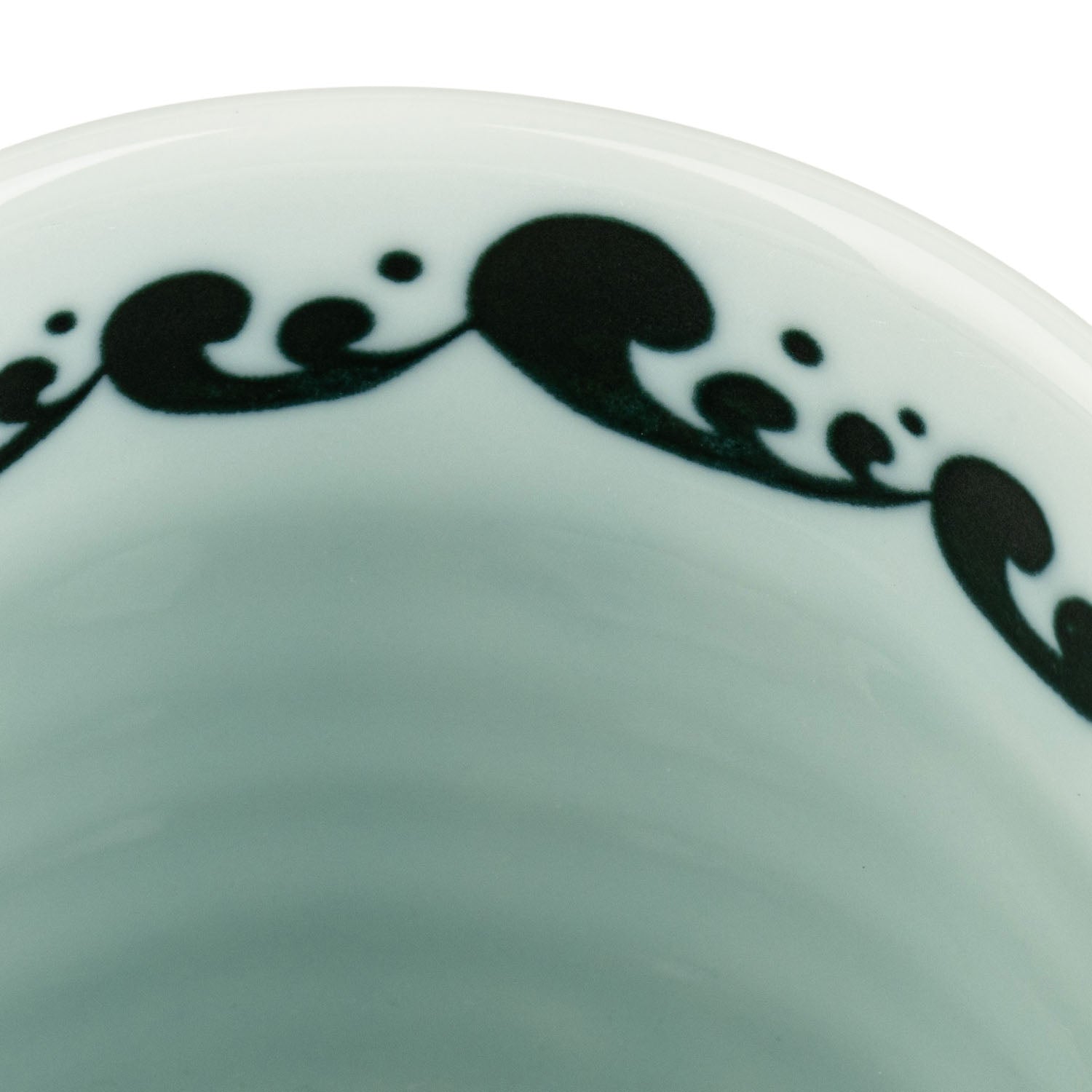 Whale Indigo Blue Japanese Tea Cup inside